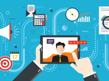 Evaluation of financial support, consulting investment. Customer testimonials, feedback, rating and liked. Concept financial business in flat design vector illustration.
